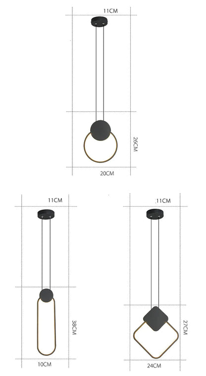 Minimalistische Hanglampen (3 verschillende vormen)